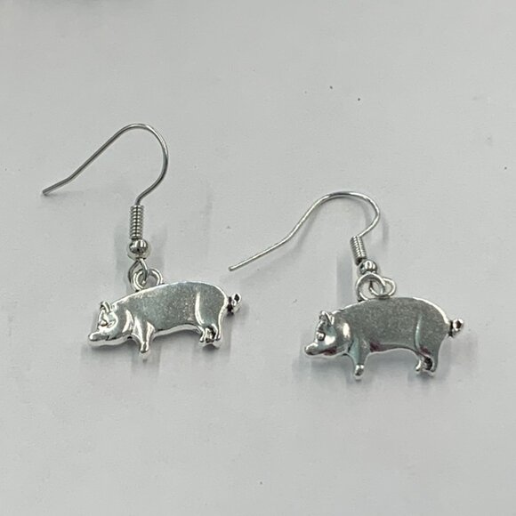 Pig Earring, Piggy, Silly Animal Earring, Hog Earring, Pig Jewelry, Pig Charm - Picture 1 of 7